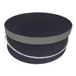 Black w/Gray Band Hat Box (13 1/2"x11 1/2"x6 1/2")