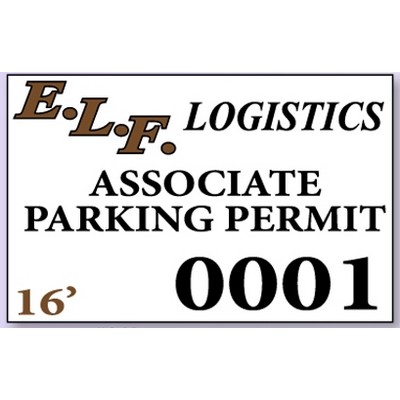 Custom Matte Vinyl Parking Permit Decal (3½" x 2¼")