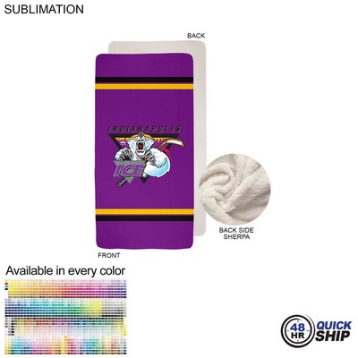 48 Hr Quick Ship - Sherpa Faux Wool Lined Micro Mink Throw, Sublimated Edge to Edge 1 Side (30"x60")
