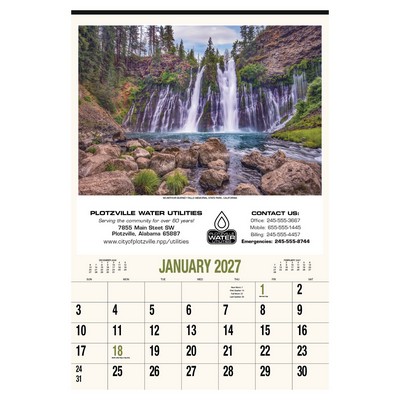 HotLine® Products Scenic America® Executive-White Ad Calendar