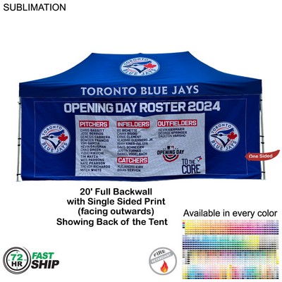 72 Hr Fast Ship - Full 20' Back Wall for 10'x20' Tent Kit, Sublimated, Single Sided Print