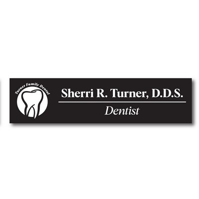 Name Plate -Black Plastic Etches To White - 2X8 Laser Engrave