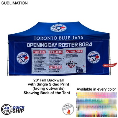48 Hr Quick Ship - Full 20' Back Wall for 10'x20' Tent Kit, Sublimated, Single Sided Print