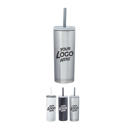 Winslow Stainless Steel Mug with Straw 19 oz
