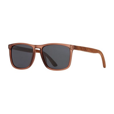 Cail Eco Sustainable Polarized Sunglasses w/Matte Brown & Walnut Frame