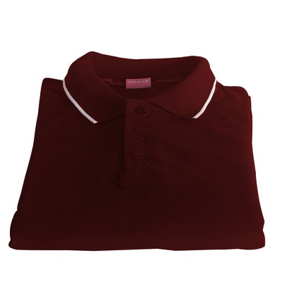 Polo Cotton Airtex Tipped Collar brown-XS - 5XLT