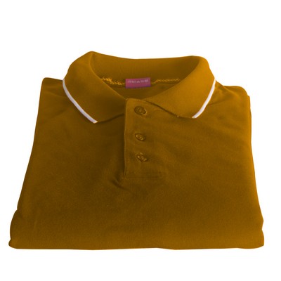 Polo Cotton Airtex Tipped Collar yellow-XS - 5XLT