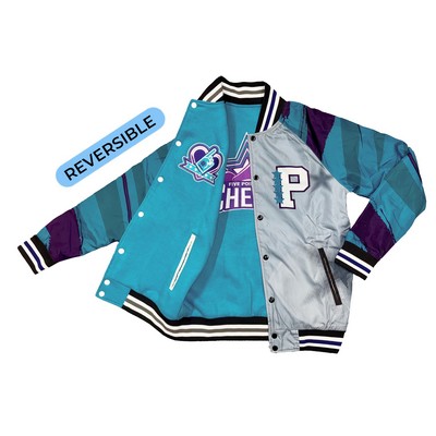 Build Your Own Reversible Varsity Jacket: Cotton/Nylon Snap Closure
