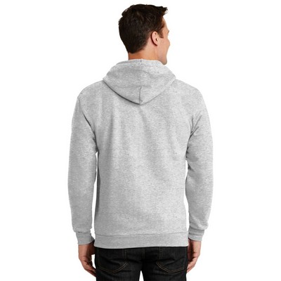Port & Company Tall Essential Fleece Full-Zip Hooded Sweatshirt.