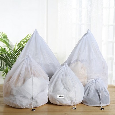 24x31.5" Fine Mesh Laundry Bags Laundry Wash Bags Drawstring Laundry Bag-Woven Label