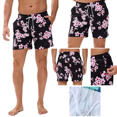 Men's Quick-Dry Swim Shorts with Board Short Style
