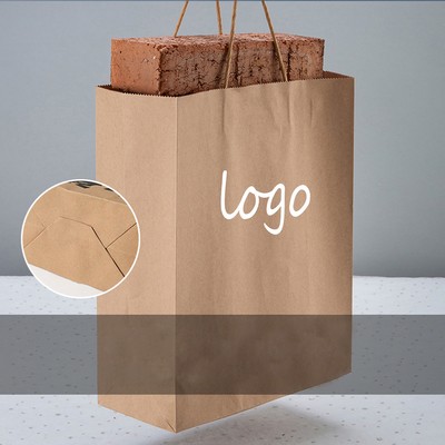 Customized Small Plain Natural Kraft Paper Gift Bags with Handles