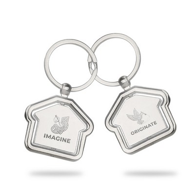 Rotating Metal House Keychain for Realtors