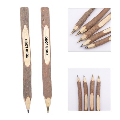 Natural Bark Ballpoint Pen Pencil Set