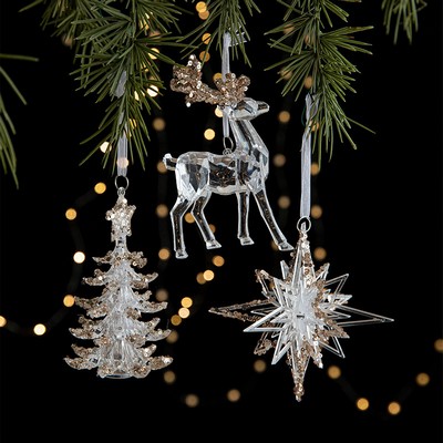 Sequin Acrylic Christmas Ornament