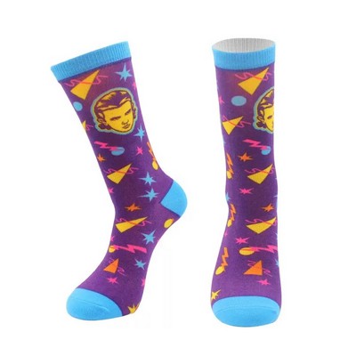 Seamless 360 Digital Printing Full Color Full Wrap Unisex Crew Socks