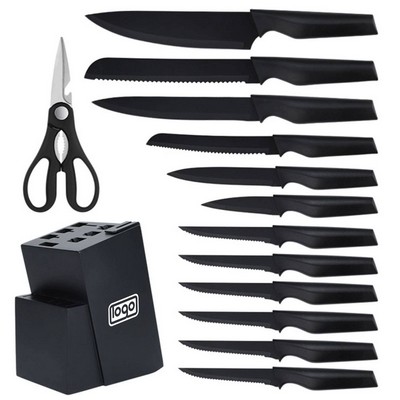 Kitchen Knife Set w/ Wooden Holder