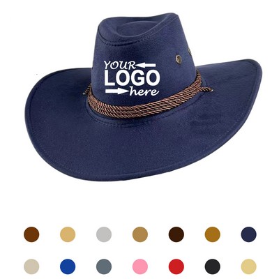 Curved Brim Suede Cowboy Hat