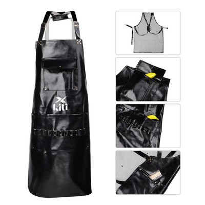 Leather Salon Barber Apron With Multiful Pockets