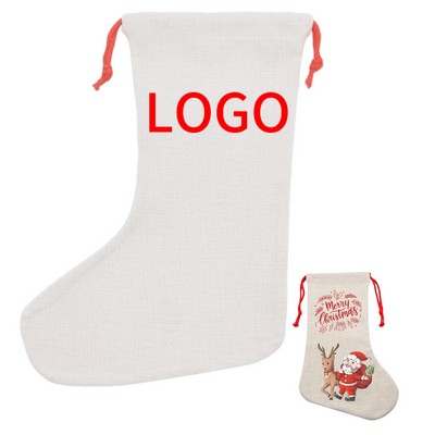 Linen Christmas Stocking
