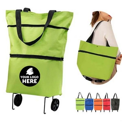 Foldable Wheeled Shopping Tote Bag