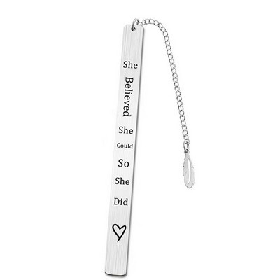 Sleek Stainless Steel Metal Bookmark
