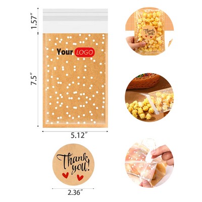 Kraft Polka Dot Treat Bags with Stickers