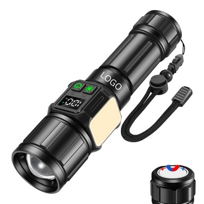 Multi-Function Tactical LED Flashlight with COB Side Light (No Battery)