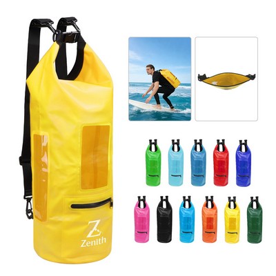 20L PVC Sports Dry Bag Waterproof Backpack With Phone Case
