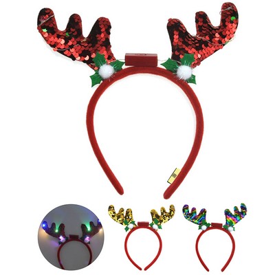 Sparkling Deer Antler Light-Up Headband