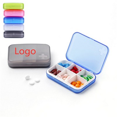 Weekly Pill Organizer - 6 Compartment Box