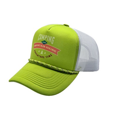 Custom Foam Front Mesh Back Trucker Hat with Braided Rope