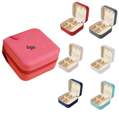 Portable PU Leather Travel Jewelry Organizer Case