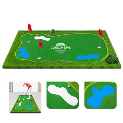 Indoor Office Golf Putting Green Practice Mat Training Aid