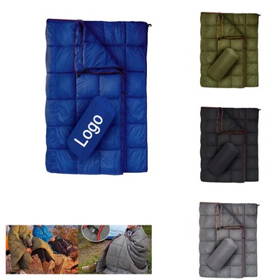 Portable Puffy Blanket for Camping and Travel