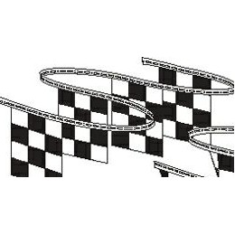 105' Black & White Checkered Rectangle Pennant String