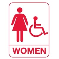 ADA Signage - Women's Wheelchair Restroom (Pictogram w/Copy)
