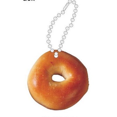 Round Bagel Promotional Key Chain w/ Black Back (6 Square Inch)