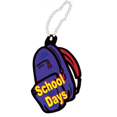 School Days Backpack Promotional Key Chain w/ Black Back (3 Square Inch)