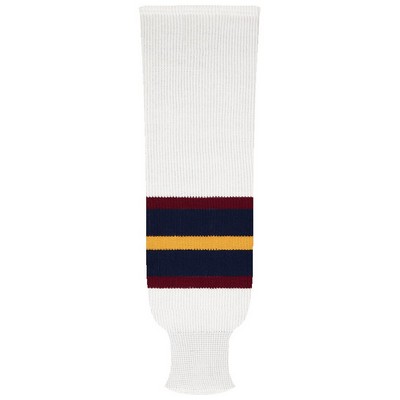Atlanta Pro Series White & Gold Home Socks w/Red & Blue Stripes