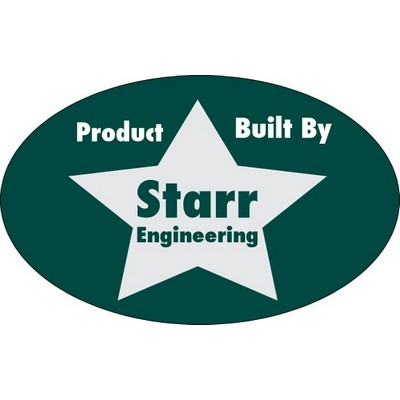 8" X 5" Kwik-Ship Clear Static Screen Print Oval Decal w/Back Application