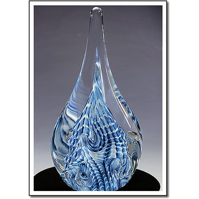 Ice Dragon Art Glass Sculpture w/o Marble Base (3"x6.5")