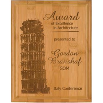 Genuine Bamboo 12" x 15" Plaque - Laser Engraved