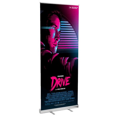 34"x79" Double-Sided Standard Retractable Banner w Dye Sublimation Print on 600 Polyester