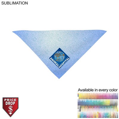 Small Dog Bandana, Stitched Edges, Sublimated Edge to Edge (Decorated in Canada), (14"x14"x20")