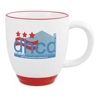 11 Oz. Halo Bistro Mug (White/ Red)