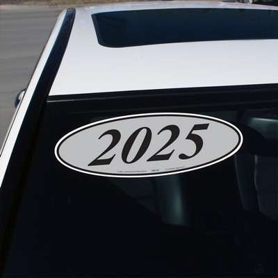 Silver & Black Year Model Oval Decals (Set of 12)