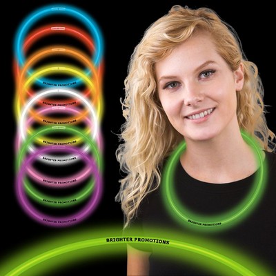 22" Single Color Superior Green Glow Necklace(Pad Printed)