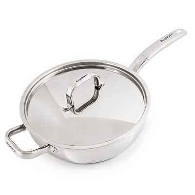 Berghoff Belly Shape 1810 SS Deep 9.5" Skillet With Lid