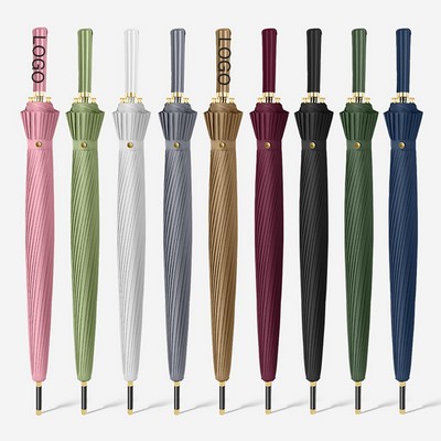 Colorful 24-Bone Long-Handled Auto Open Umbrella